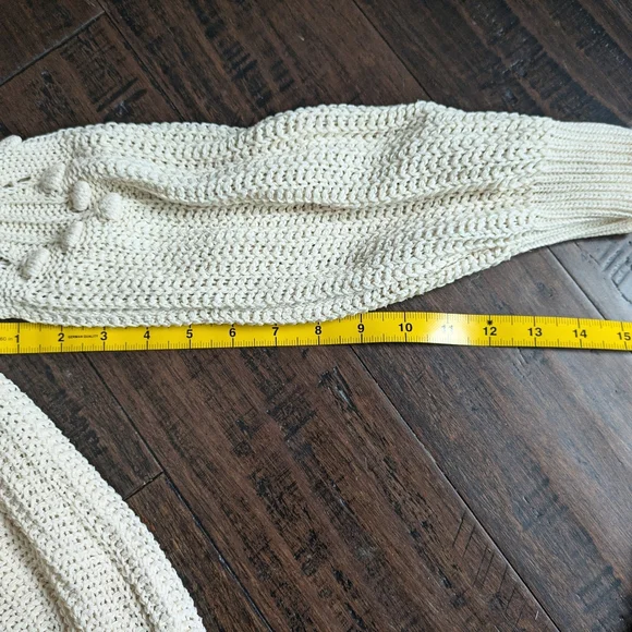 Pinko xs cotton knit sweater pom pom cream white - Picture 5 of 7